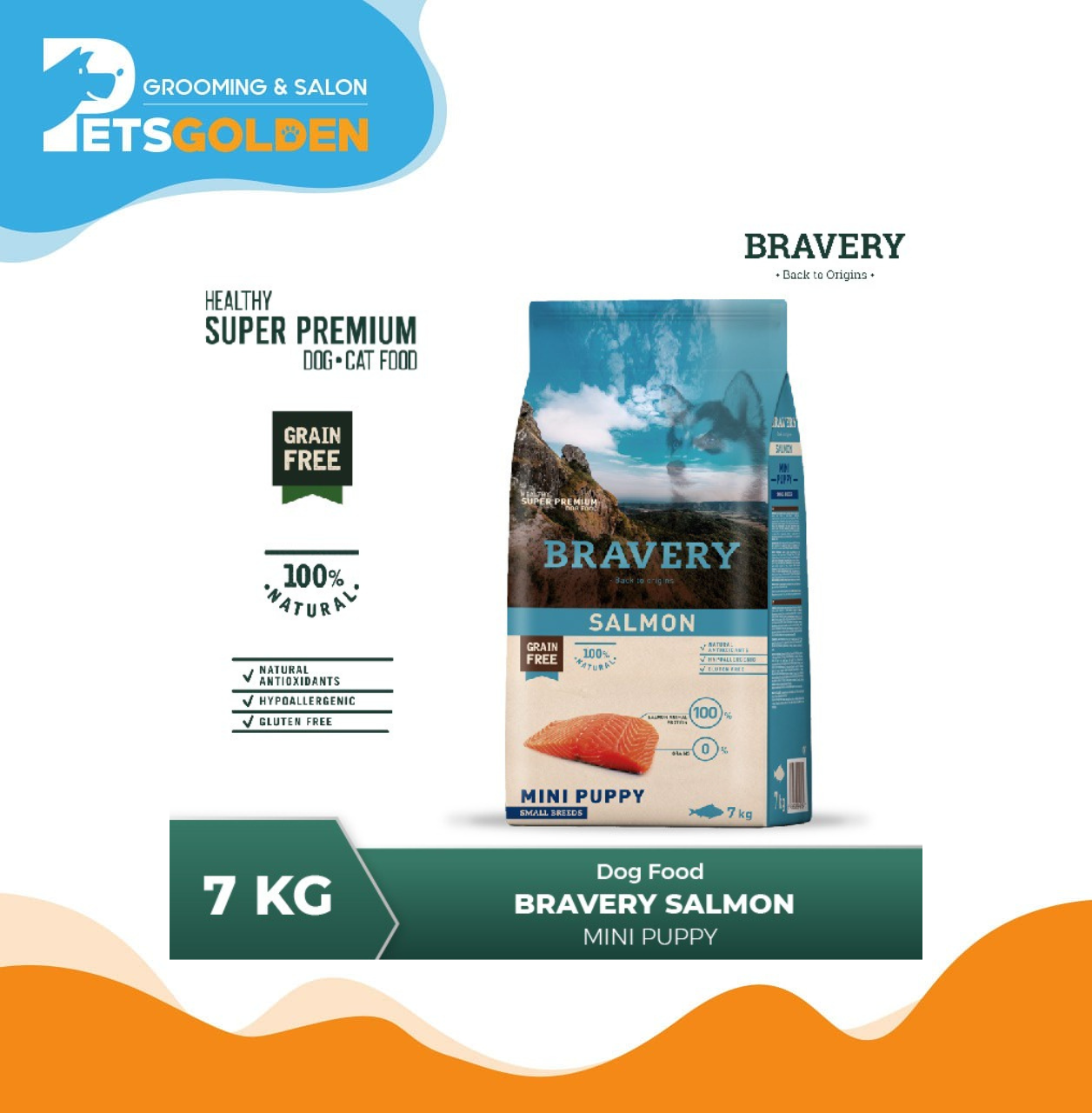 Bravery Dog Mini Puppy Salmon 7 Kg