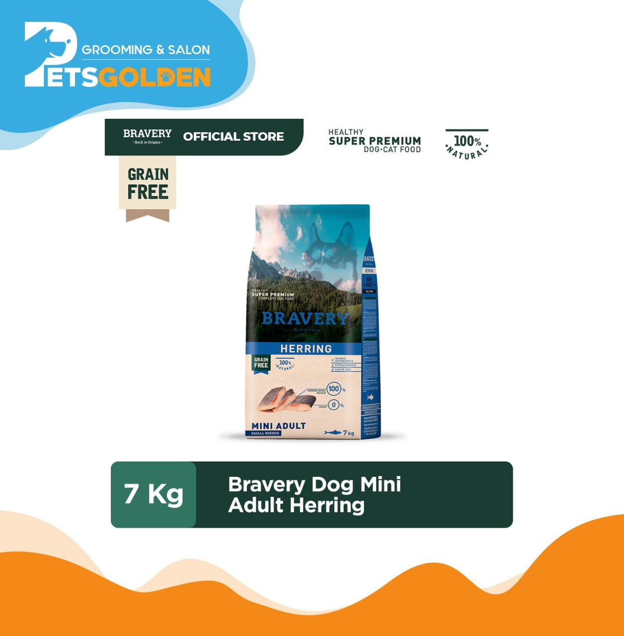 Bravery Dog Mini Adult Herring 7 Kg