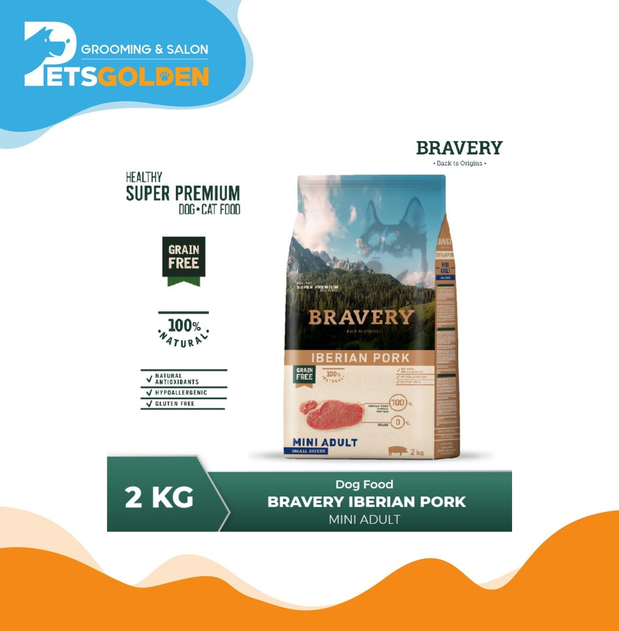 Bravery Dog Mini Adult Iberian Pork 2 Kg