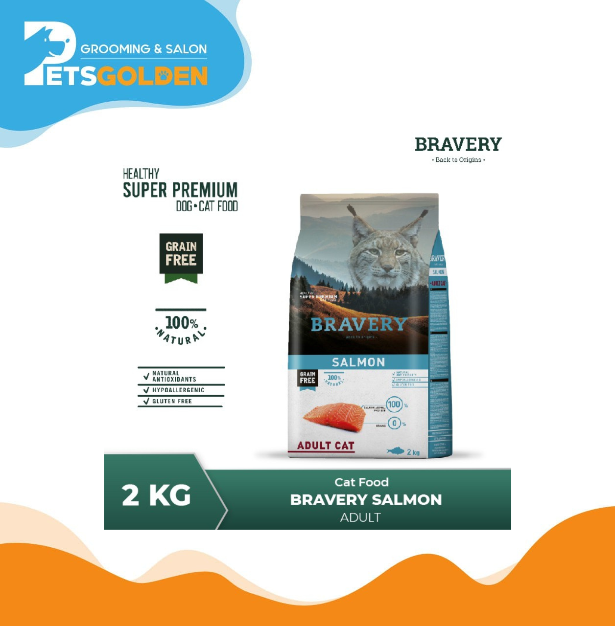 Bravery Cat Adult Salmon 2 Kg