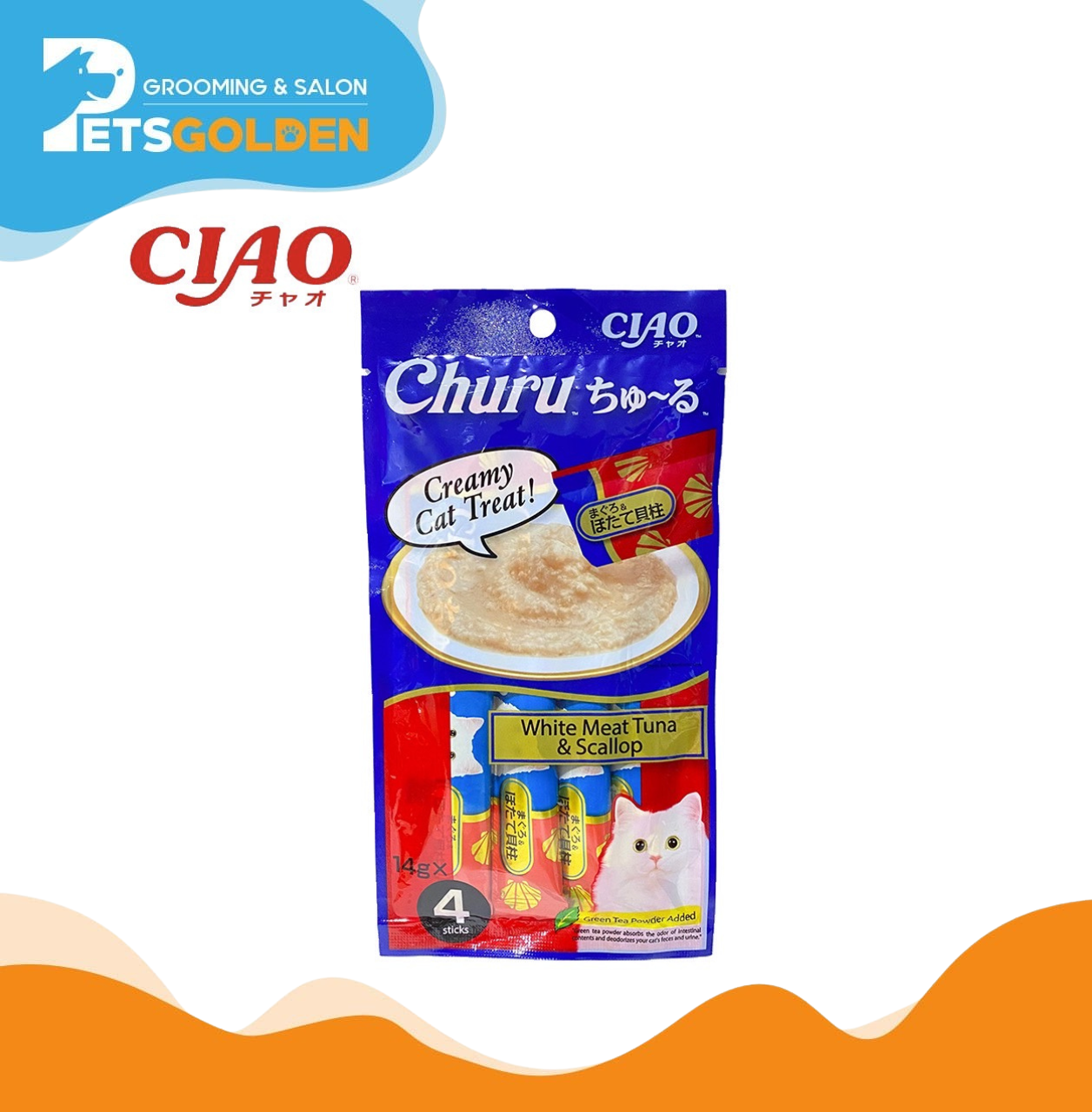 Ciao Snack Kucing Tuna And Scallop (4*14g) (sc-77)