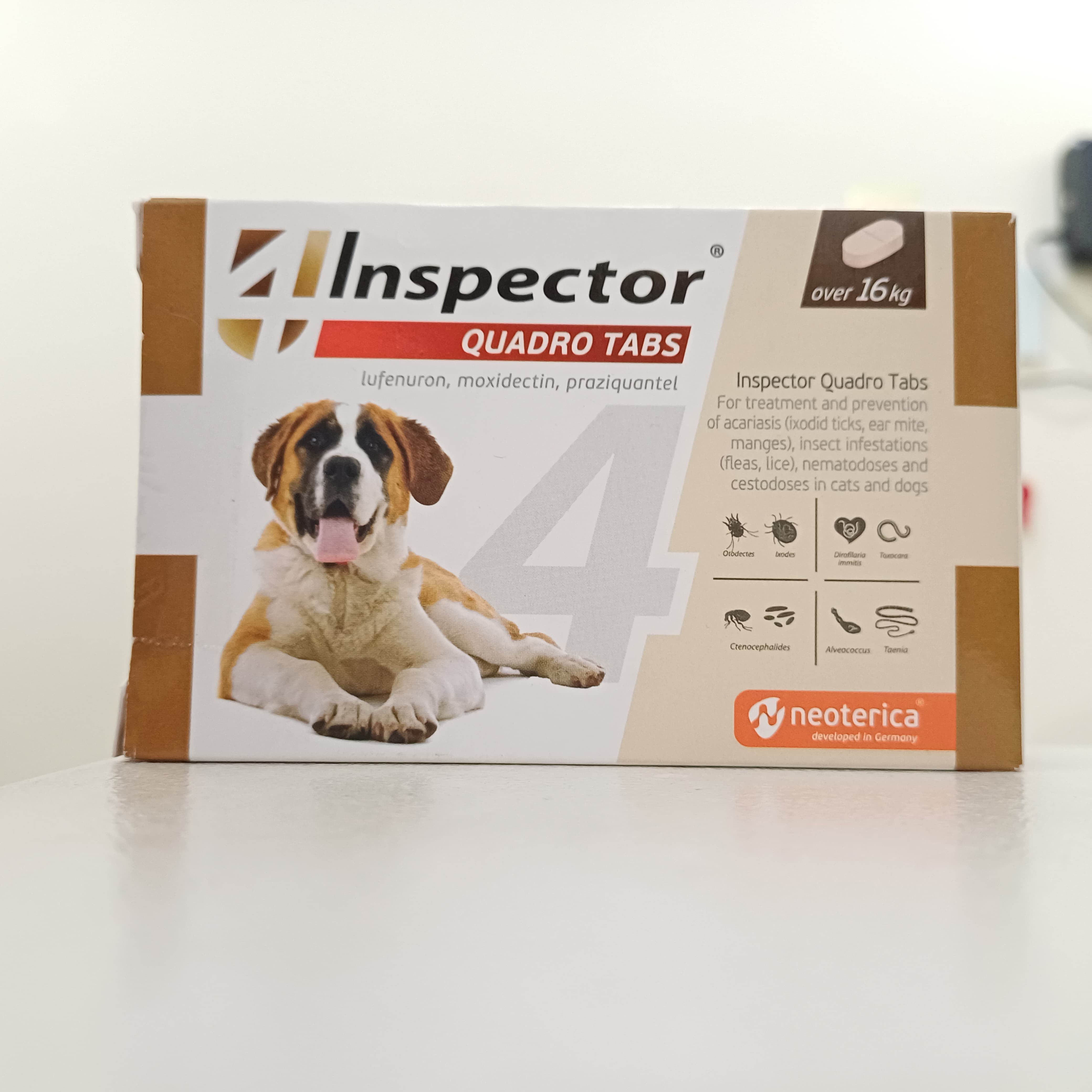 Inspector Quadro Tabs For Dogs Over 16 Kg 1 Box