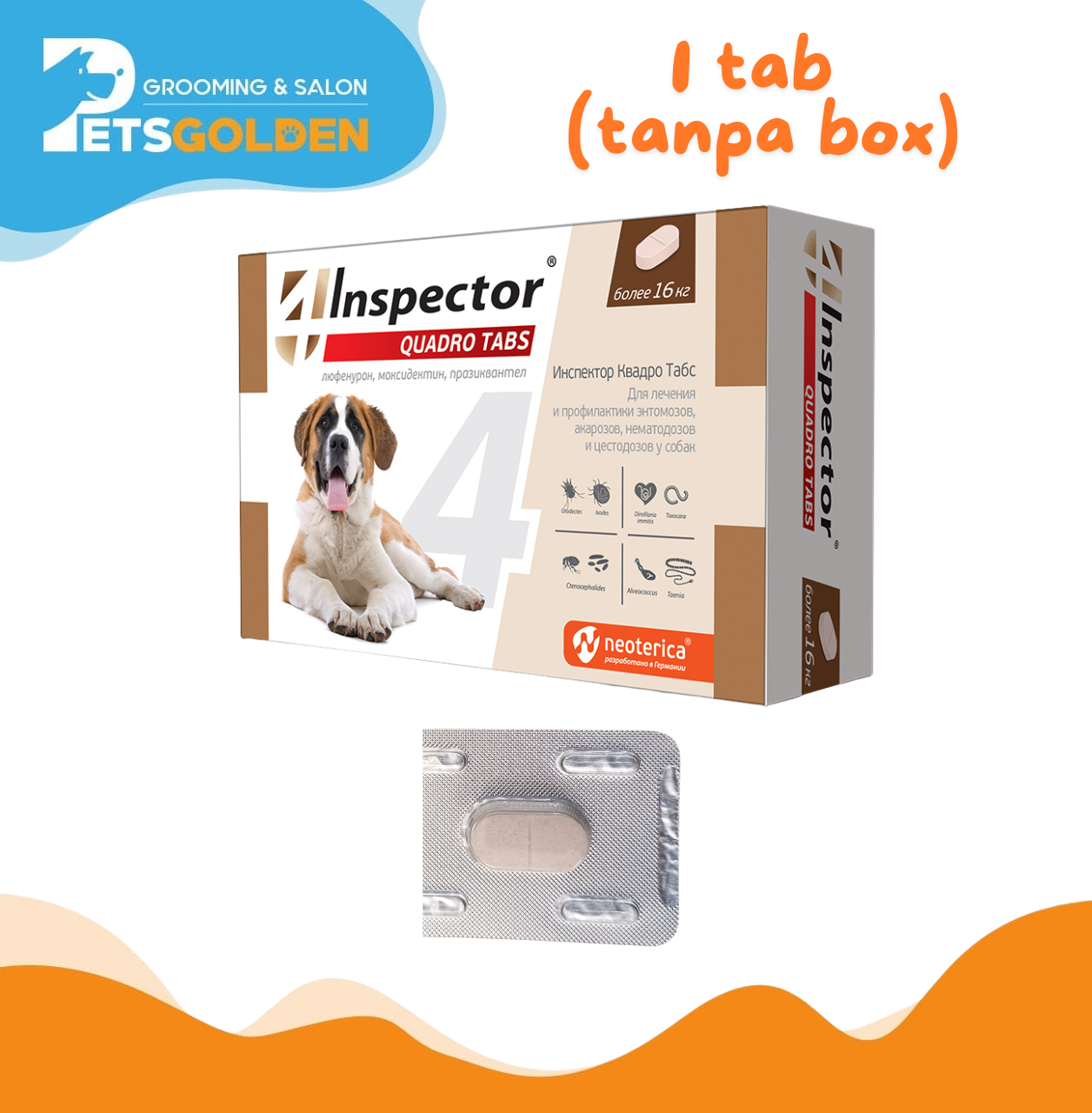 Inspector Quadro Tabs For Dogs Over 16 Kg 1 Pcs