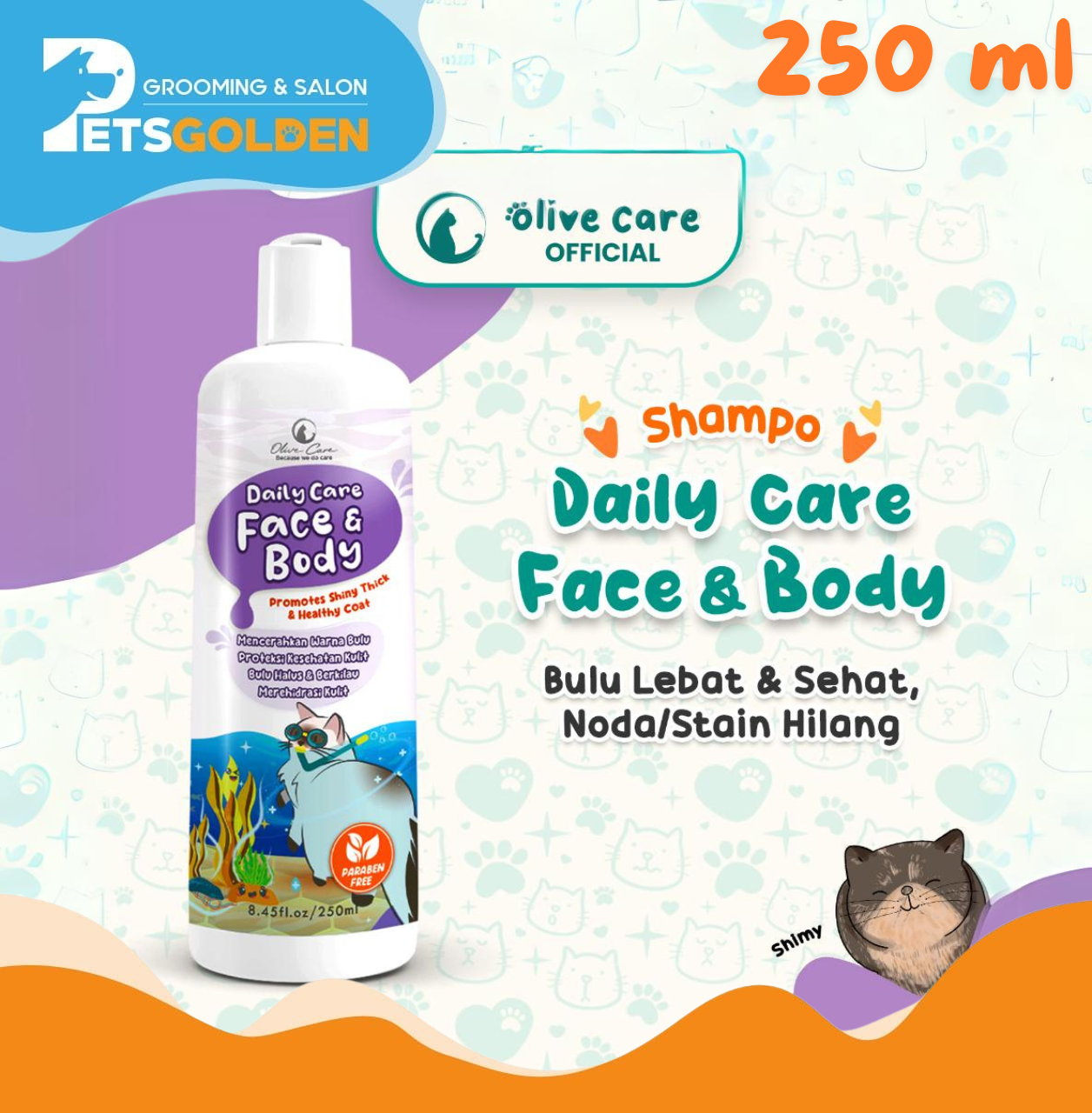Olive Care Daily Care Shampoo Face And Body 250 Ml