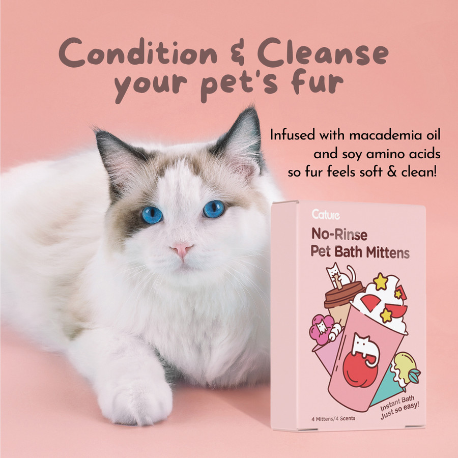 Cature Gloves No-rinse Pet Bath Mittens