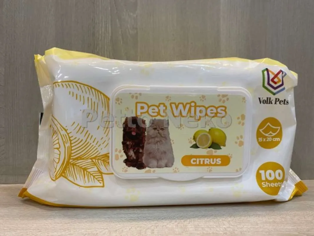 Tissue Basah Volk Pets Pet Wipes 100 Sheets