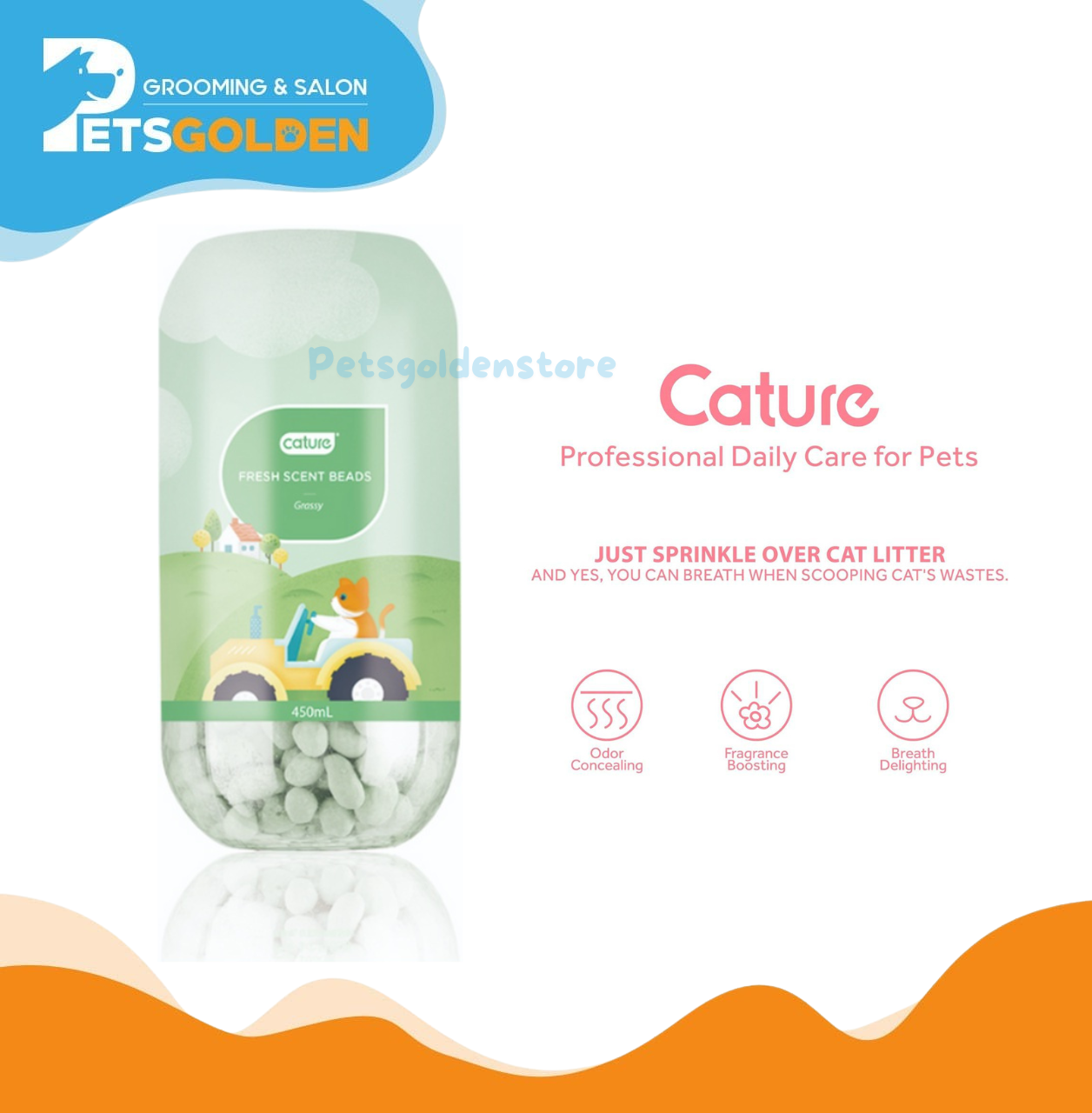 Cature Litter Deodorizer Fresh Scent Beads (grassy)